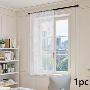 Lace Curtain, 1 Count Romantic Style Translucent Curtain, Balcony Floating Window Sheer Curtain, Office Home Decor