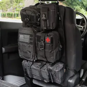 MAIKER Tactical Car Seat Back Organizer, Upgrade Tactical Vehicle Panel Organizer with 5 Detachable Molle Pouch, Universal fits for Most of Vehicle coin organizer change organizer backseat storage