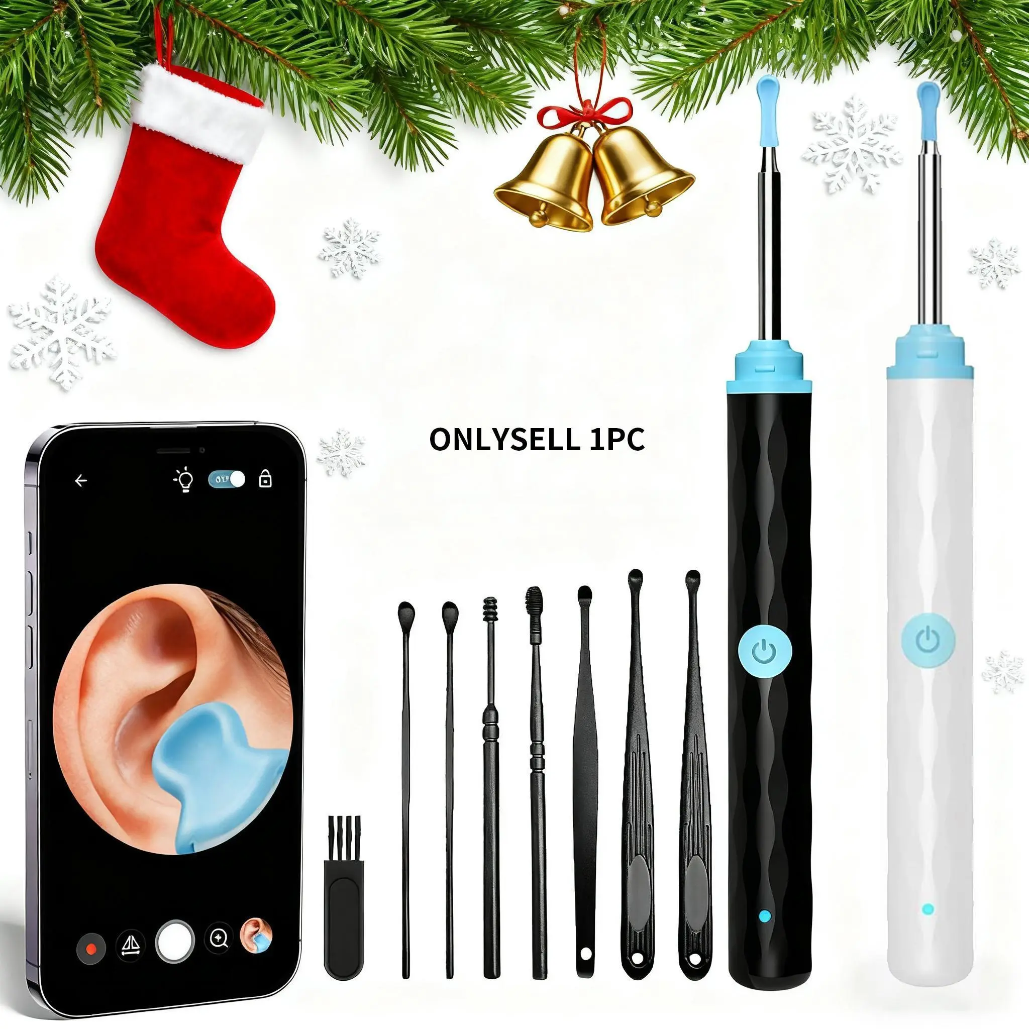 1pc Ear Wax Removal, Smart Earwax Removal Kit, Smart Visual Ear Spoon, Home Use Ear Cleaning Tool, Ear Pick Set, Perfect Gift for Parents & Family Members, Visual earwax cleaner, Earwax Remover Tool, Earwax Removal Tools