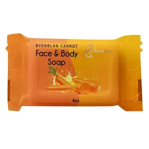 Byenblan Natural Carrot Face & Body Soap (4oz) | Skin Brightening Glow Bar for Dark Spots