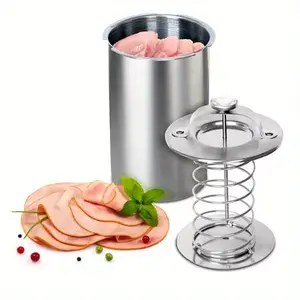Stainless Steel Ham Press - Kitchen Pressure Cooker with Thermometer for Homemade Deli Meat,  Capacity, Dishwasher-Safe Utensils Disc
