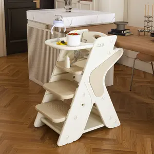 Multi functional Growing Up Dining chair,A high chair suitable for eating and feeding,Adjustable Height Tower,Use five-point seat belts and a movable large dinner plate