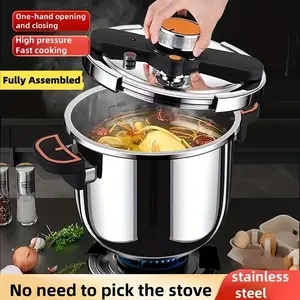 Heavy-Duty Stainless Steel Pressure Cooker, Thickened Explosion-Proof Design, Safe for Gas & Induction Stoves, Ideal for Braising, Stewing, Kitchen, Restaurant & Outdoor Cooking, Multiple Safety Protection, Fast & Safe Cooking