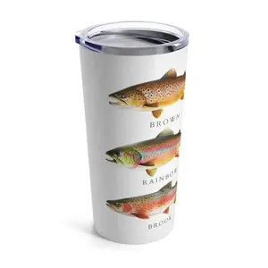 Trout Lovers Tumbler 20oz, Vintage Fish Skinny Tumbler – 20oz Nautical Ocean Tumbler