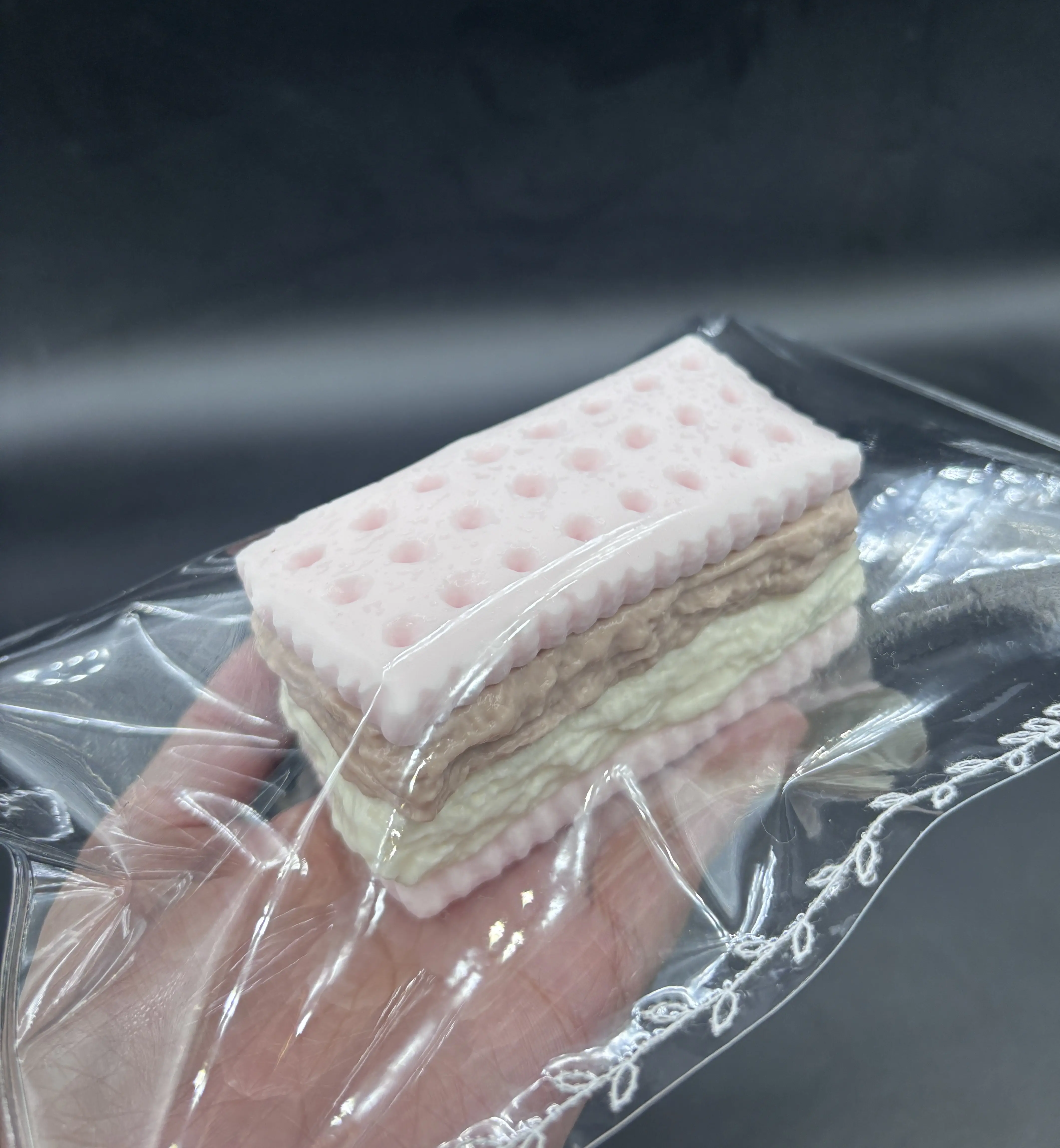 Frozen butter Large Neapolitan ice cream sandwich taba squishy Toy