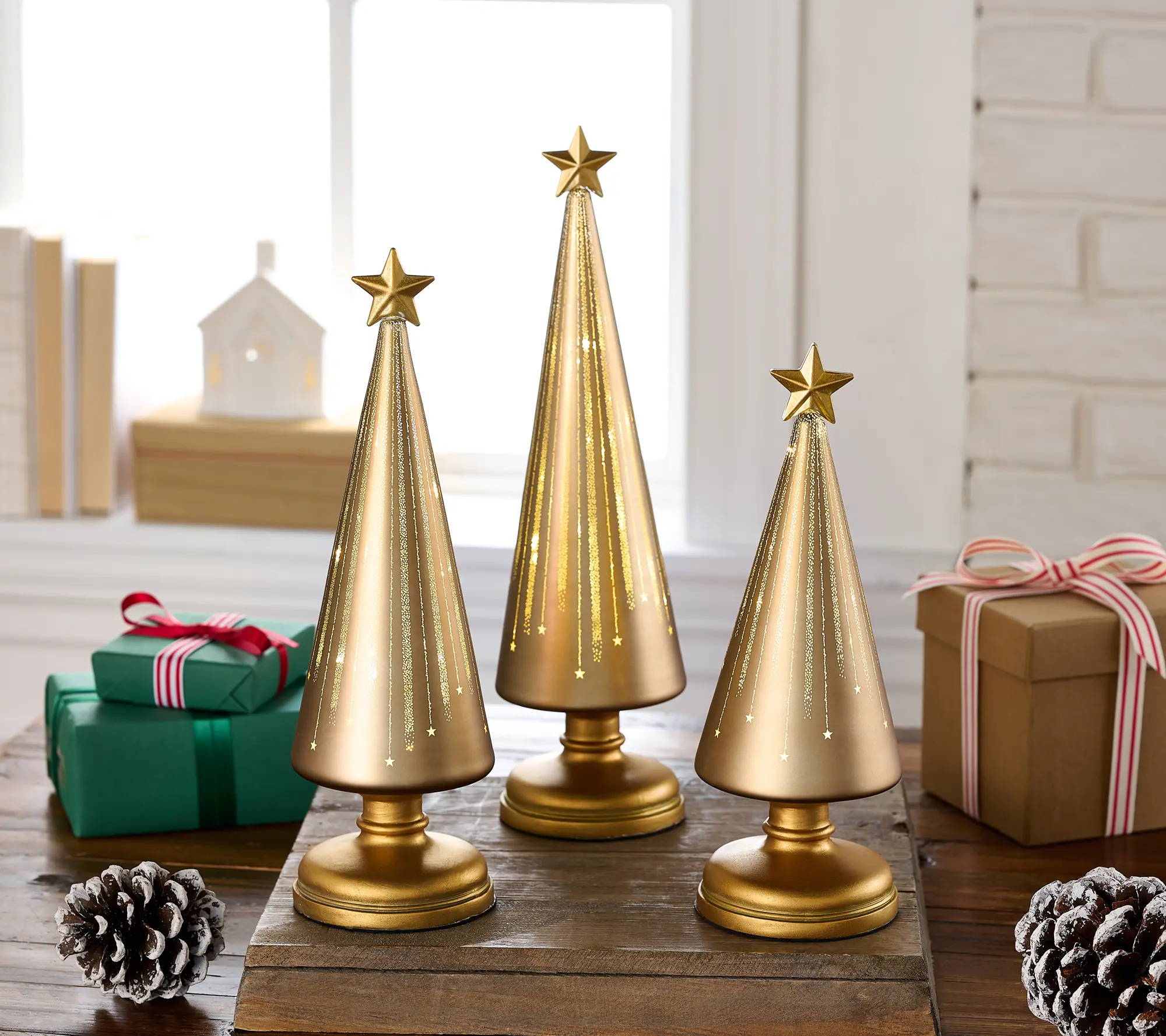 Set of 3 Illuminated Starry Night Trees by Valerie Set of 3 Illuminated Starry Night Trees by Valerie