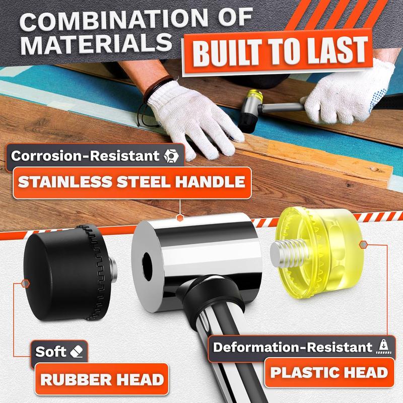 Small Rubber Mallet Hammer – 25 mm Lightweight Double-Sided Rubber and Plastic Head | Non-Slip Ergonomic Grip | Durable, Scratch-Free Tool for Jewelry Making & Repair, Valentine Craft, Furniture Setup