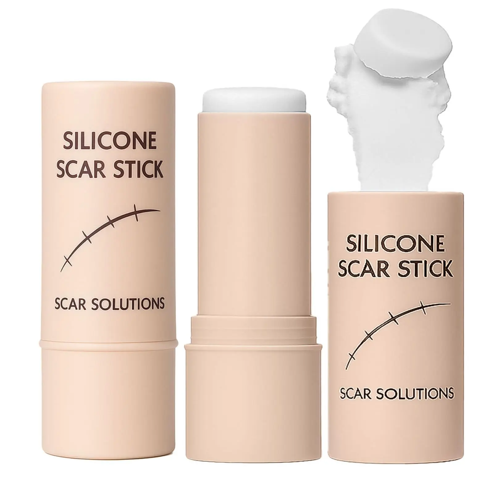 Scar Solutions Silicone Scar Stick 10G with Centella Asiatica Extract & Vitamin E for Face & Body Repair Stretch Marks Sagging Skin & Surgical Scars Healing - Healthcare