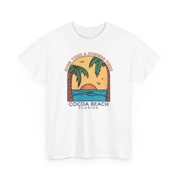 Cocoa Beach FL Family Vacation Shirt, High Tides and Summer Vibes Souvenir Tee, Florida Girls Trip T-Shirt T-Shirt