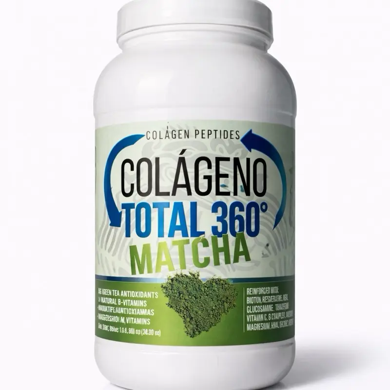 Collagen Peptides Matcha Powder – Colágeno Total 360° Matcha Drink Mix, Antioxidant Green Tea Blend with Vitamins & Minerals, 1.1 kg