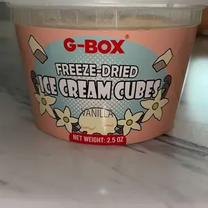 G-Box Freeze Dried Ice Cream Cubes in Air-tight Sealed Container | Vanilla | Chocolate | Snack Dessert