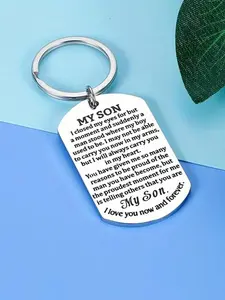 Stainless Steel Keychain, Fashionable Inspirational Gift for Son, Engraved Message of Love and Pride, Perfect for Birthday, Graduation, Christmas