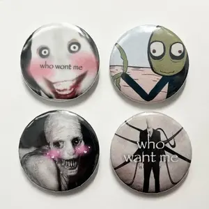 Creepypasta Pinback Button, Funny Memes Buttons, Horror Pins – Kawaii Accessory for Bags, Jackets, Lanyards & Gifts | Cute Collectible Decor for Fans