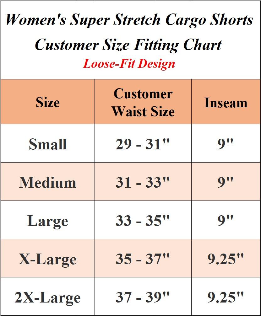 3-Pack Women’s Flex Cargo Shorts with Elastic Waistband and Drawstring – Comfortable Fit with 6 Pockets and Stretch Fabric (S-2XL)