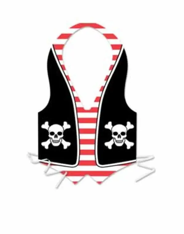 212 MAIN Plastic Pirate Vest - Pack of 24, Full Size, Pirate Theme, Festive & Party Supplies Accessory