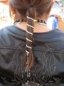 6" Silver Hair Twister Ponytail Wrap – Spiral Hair Accessory for Long Hair