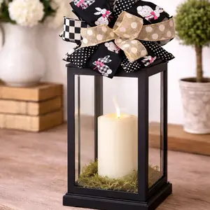 Black & White Farmhouse Lantern Bow | Buffalo Check Decorative Bow | Everyday Home Decor