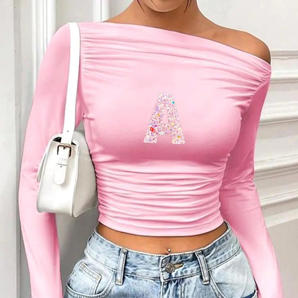 Iron On Sequin Embroidered Cute Bling 26 Letters Patches Assorted Sew On Fashion Applique DIY Accessories for Clothes Jeans Hats Socks Backpack Funny