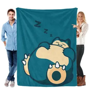 Cute Snorlax Sleeping "Zzz" Flannel Blanket | Soft Cozy Throw for , Kids, and Adults | Ideal for Naps, Lazy Days, Movie Nights, and Bedroom Decor | Fun Gift for  Lovers and Snorlax Enthusiasts
