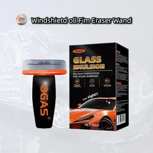 Wipe & Wipeghss Transhcen-Windshield Oil Film Eraser Wand - All-in-One Pro Kit with Glass Cleaning Emulsion Formula and Sponge - The Ultimate Streak-Free Solution to Prep for Rain Repellents Remover Brush polish shine