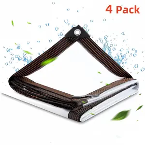 Clear Tarp - Heavy Duty Waterproof 8x10FT Plastic Tarps with Grommets Clear Vinyl Tarps for Outdoor Porches Transparent Tarpaulin for Patio Enclosure Roofs Greenhouse Plant Chicken Coop Cover