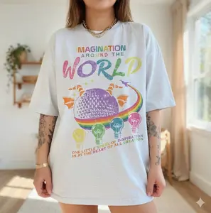 Youth & Adult Retro Epcot Imagination Around The World Shirt, World Epcot Tshirt, Epcot World Tour Shirt, Magic Kingdom Tee, Family Matching Shirt