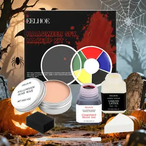 Halloween Makeup Set, Atmosphere Painting Plate, Water-Based Formula, Easy to Clean, Professional Zombie Vampire Makeup Set, Party Makeup