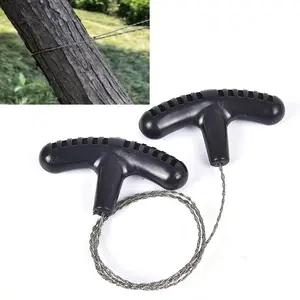Outdoor Stainless Steel Wire Saw with Finger Handle Porable Camping Hiking Pocket Manual Cutting Chain Saws Survive Tools Outdoor Survival Supplies