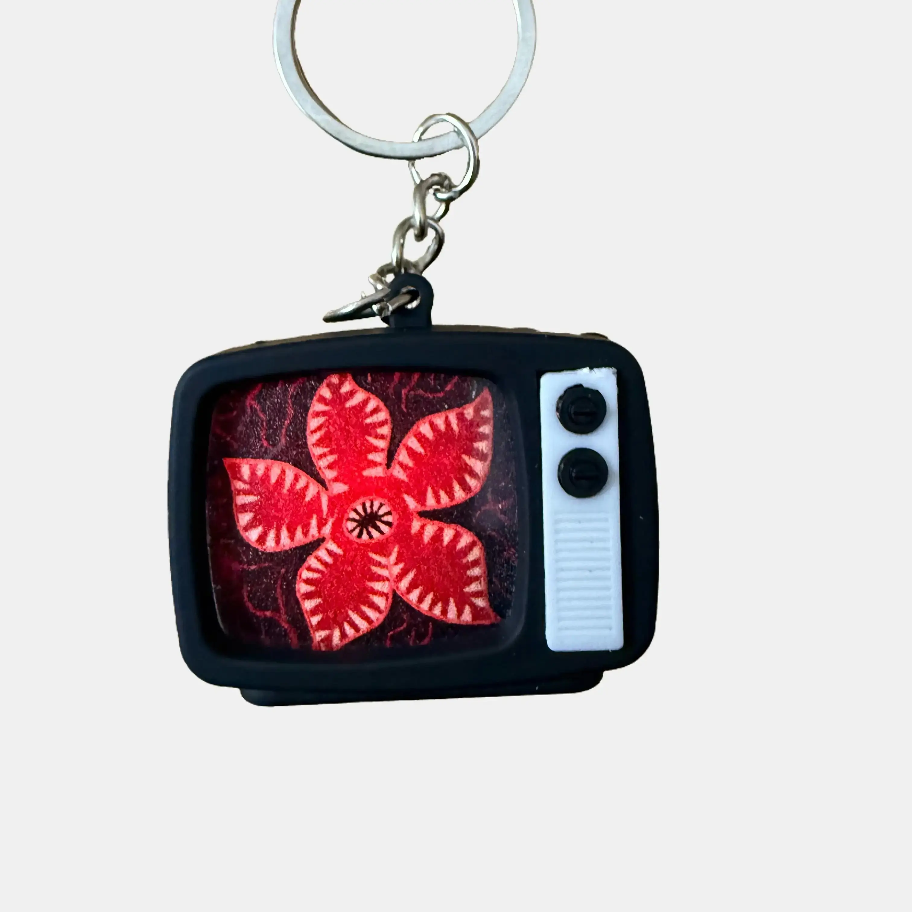 Stranger Things Mini Glowing TV Keychain with Dual Light Effects