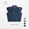 EL ELENGATINE Women's Collared Layer-Ready Denim Sleeveless Blazer Vest - Plus Size Fashion, Wide Shoulders, Round Slit Pockets, Button Front Closure, Fitted Chic Minimalist, for School & Winter Wear