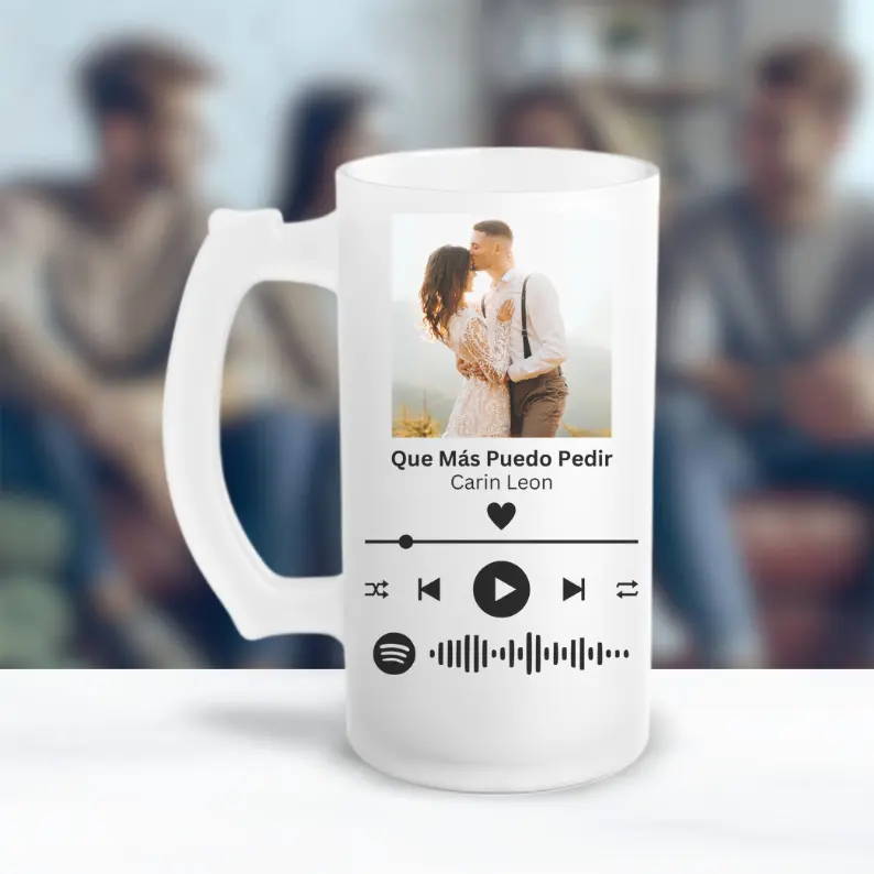 Personalized Song Frosted Mug 16oz, Anniversary Gift For Men, Gift for Women, Wedding Gift, Men Forsted Mug, Gift For Him