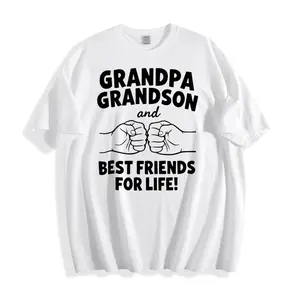 Casual Style Unisex T-Shirt Grandpa And Grandson Best Friends For Life Graphic Design Perfect For Family Outings And Everyday Wear Ideal Gift For Grandparents And Grandchildren
