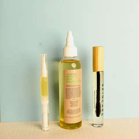 Growth Bundle: 4 oz Voodoo Hair Growth Oil, Lash Serum, Nail Growth Oil Kit