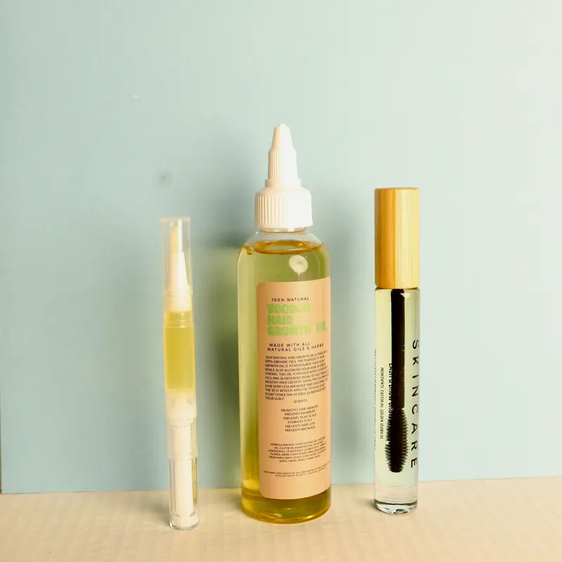 Growth Bundle: 4 oz Voodoo Hair Growth Oil, Lash Serum, Nail Growth Oil Kit