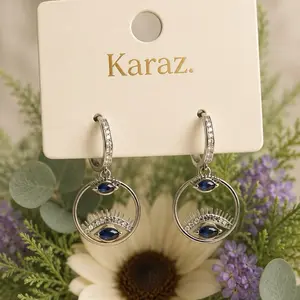 Silver-Plated Eye Earrings