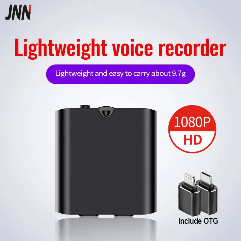 Magnetic Voice Recorder-One-Touch Recording,HD Noise Reduction,Long Battery,Large Storage,Include OTG adapter,Slim and lightweight