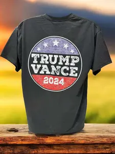 Trump Vance Vintage (Round) 2024 T-Shirt - DryBlend Moisture Wicking High Quality TShirt Funny Shirt Unisex shirt GenX Tee