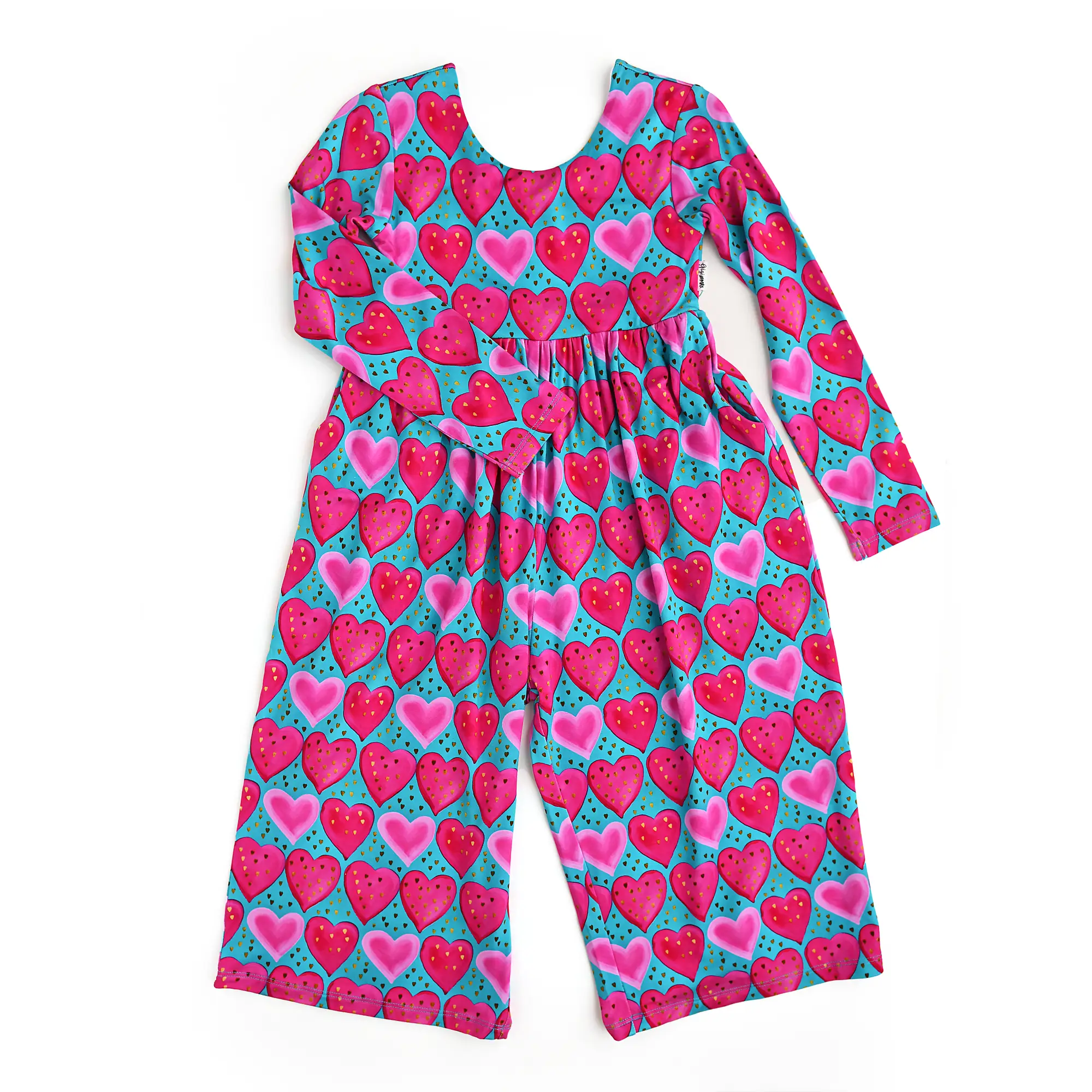Alaina Hearts Romper Valentines Day Hearts Kids one piece Outfit