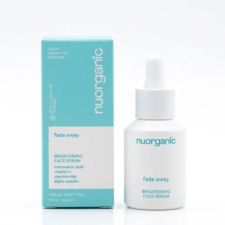 -New Launch- nuorganic Fade Away Brightening Facial Serum - Doctor-Formulated, Lightweight, Hydrating, Nourishing for Dark Spots, Hyperpigmentation, Skin Repair, Uneven Tone, Dull Tired Look, Glowing Skin