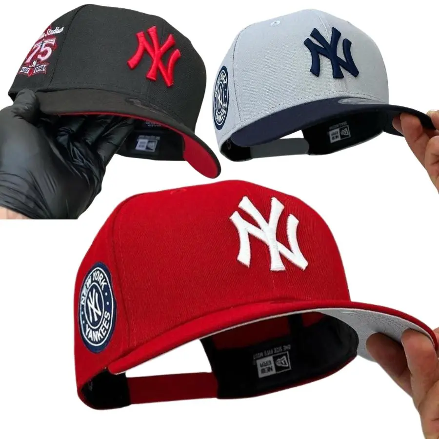 MLB New Era Baseball Cap – 59FIFTY Adjustable Flat Brim Hat Featuring NY Yankees & LA Dodgers Team Logo, Premium Unisex Style for Streetwear, Travel and Daily Comfort
