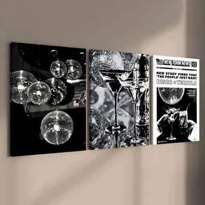 3-Piece Modern Art Canvas Prints, Solid Wood Framed Wall Decor, Modern Home Decor, High-Quality Waterproof Posters for Living Room & Bedroom Decoration