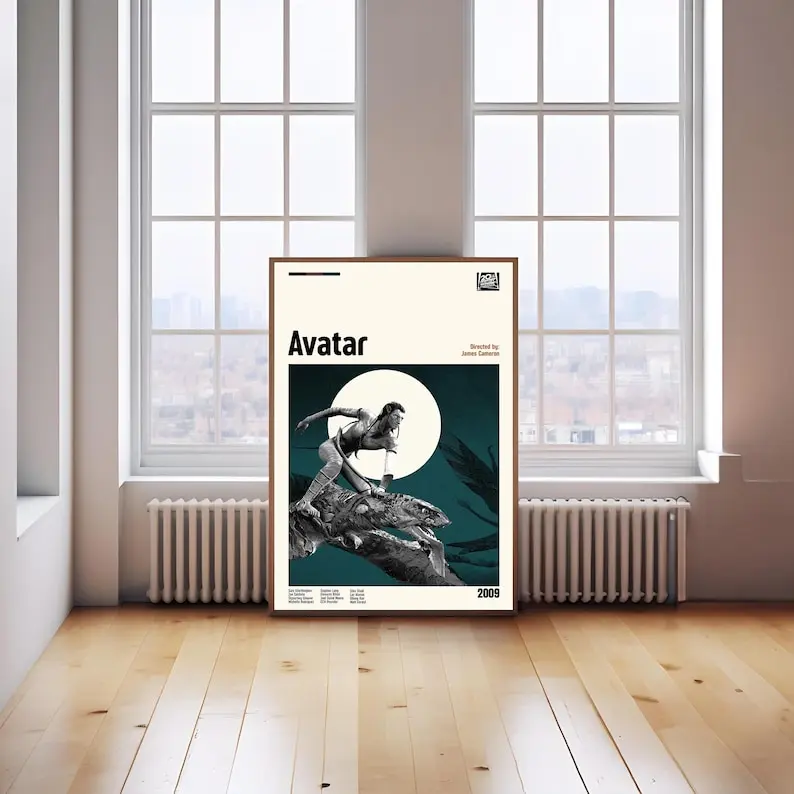 Avatar Poster - Movie Poster - Midcentury Modern Art - Minimalist Print - Retro Poster - Vintage Print Art - Wall Art - Gifts for him