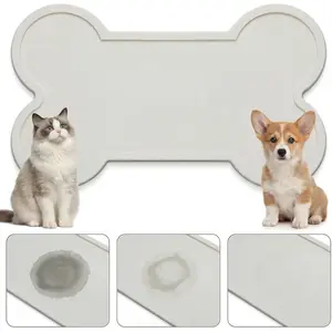 Stone Dry Mat for Pets, 16" x 10" Diatomaceous Earth Pet Feeding Mat, Water Bowls Quick Drying Tray for Pet Cat Dog, Non-Slip Waterproof Dog Cat Accessories for Messy Drinkers, Water Spills