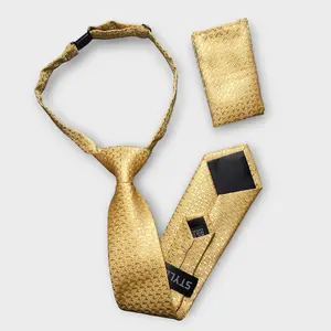 Gold Boys Pre-tied Adjustable Neck Strap Tie