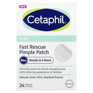 Cetaphil Fast Rescue Pimple Patch, Sensitive Skin, 24 Patches (2 Sizes)