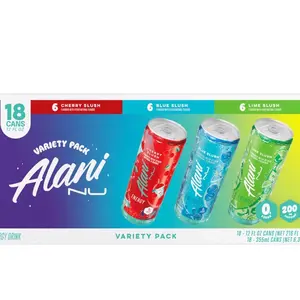 Alani Nu Energy Drink, Lime Slush Variety Pack, 12 fl oz 18 pk