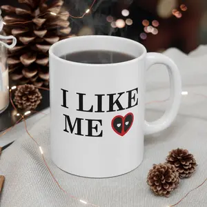 Deadpool I Like Me Ceramic Mug 11oz 15oz, Funny Deadpool Mug, Self Love Mug Inspirational Quote Cup Positive Affirmation Mug Movie Quote
