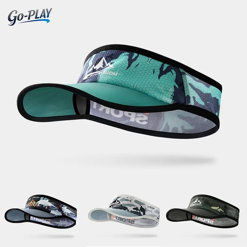 Lightweight Adjustable Sport Visor Cap For Men Women, Unisex Empty Top Sun Visor Hat, Breathable Camo Print Sun Protection Cap For Running Tennis Golf Hiking Camping Beach Daily Outdoor Wear