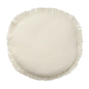 Mina Victory Sofia Solid 20"x20" Round Indoor Throw Pillow Ivory
