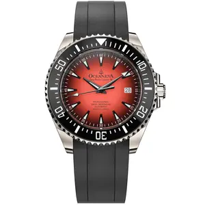 Oceaneva Deep Marine Explorer VI 6000m Automatic Watch – Grade 5 Titanium, Coral Burst Dial, Swiss Movement, Limited Edition
